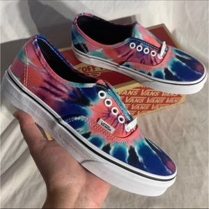 Vans Authentic Tie Dye Pink Blue White Shoes New Womans 5.5,6,7